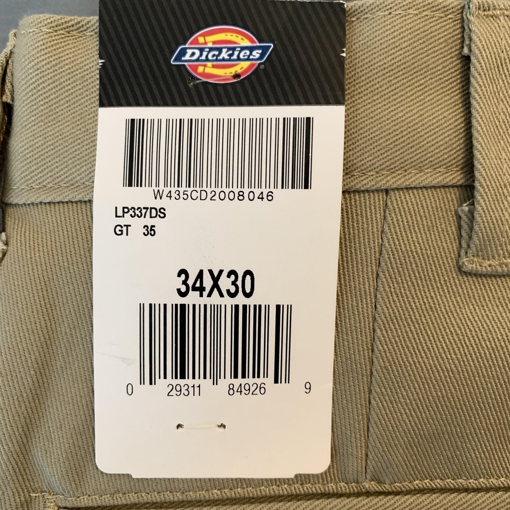 Dickies Cargo Pants Mens 34x30 Beige Cotton Straight Leg Workwear‎ Uniform - Picture 5 of 7